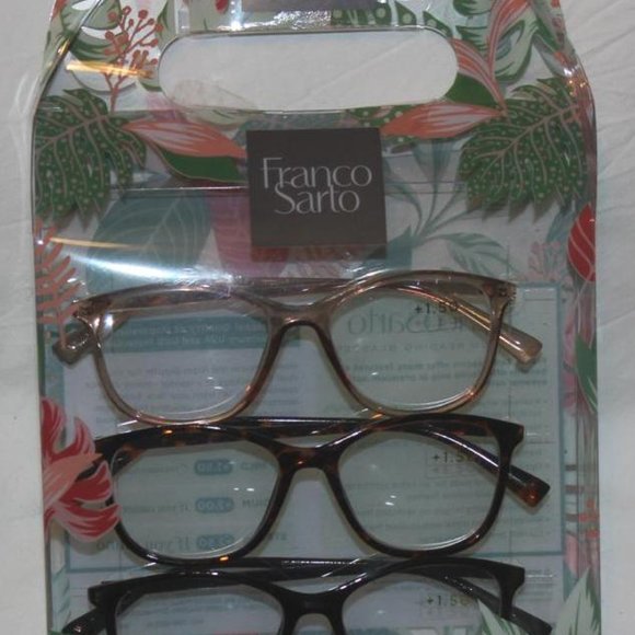 THREE (3) PACK FRANCO SARTO UNISEX PREMIUM READING GLASSES +1.50 UVA UVB PROTECT - Picture 2 of 5
